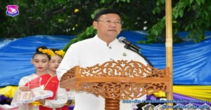 พิธีเจริญพระพุทธมนต์สมโภชบูชาเสาอินทขีล ในงานประเพณีใส่ขันดอกอินทขีลบูชาเสาอินทขีล ประจำปี ๒๕๖๒