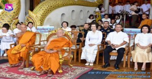 พิธีเจริญพระพุทธมนต์สมโภชบูชาเสาอินทขีล ในงานประเพณีใส่ขันดอกอินทขีลบูชาเสาอินทขีล ประจำปี ๒๕๖๒