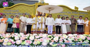 พิธีเจริญพระพุทธมนต์สมโภชบูชาเสาอินทขีล ในงานประเพณีใส่ขันดอกอินทขีลบูชาเสาอินทขีล ประจำปี ๒๕๖๒