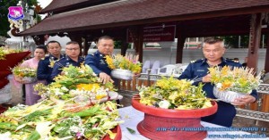 พิธีเจริญพระพุทธมนต์สมโภชบูชาเสาอินทขีล ในงานประเพณีใส่ขันดอกอินทขีลบูชาเสาอินทขีล ประจำปี ๒๕๖๒